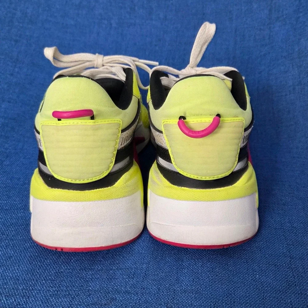Puma RS-X Electric Lights Chunky Sneakers Neon Yellow Pink Women's Size 10
